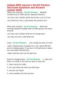 Indiana BMV Learner-s Permit Practice Test Exam