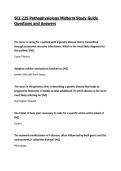SCI 225 Pathophysiology Midterm Study Guide Questions and Answers&vert; Latest Update