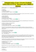 Pathophysiology Exam 1 Practice Problems &NewLine;UPDATED ACTUAL  Questions and CORRECT &NewLine;Answers