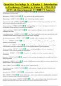OpenStax Psychology 2e - Chapter 1 - Introduction &NewLine;to Psychology &lpar;Practice for Exam 1&rpar; UPDATED  &NewLine;ACTUAL Questions and CORRECT Answers 