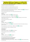 Nutrition MidTerm Chapters 1-7 UPDATED &NewLine;ACTUAL Questions and CORRECT Answers