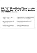 NYC FDNY F-80 Certificate of Fitness&colon; Homeless &NewLine;Shelters Fire Safety UPDATED ACTUAL Questions &NewLine;and CORRECT Answers