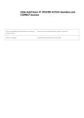 Older Adult Exam &num;1 UPDATED ACTUAL Questions and &NewLine;CORRECT Answers 