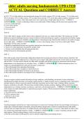 older adults nursing fundamentals UPDATED   &NewLine;ACTUAL Questions and CORRECT Answers