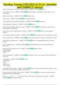 Oncology Nursing UPDATED ACTUAL  Questions &NewLine;and CORRECT Answers 