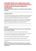 MHACBO QMHP Exam 2026&sol;2027 Study Guide &vert; Complete Questions & Verified Solutions for Qualified Mental Health Professional Certification