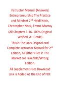 Instructor Manual Entrepreneurship The Practice and Mindset 2nd Edition By Heidi Neck&comma; Christopher Neck&comma; Emma Murray&NewLine;