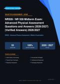 NR 509 Advanced Physical Assessment Midterm Exam Verified Answers Actual Exam 2026&sol;2027 &ndash; Complete Exam-Style Q&As &vert; 100&percnt; Certified Verified &ndash; Pass Guaranteed &ndash; A&plus; Graded