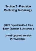 Section 2 &ndash; Precision Machining Technology Exam 1&colon; Complete Study & Revision Guide PDF