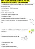 BIOLOGICAL SCIENCE FREEMAN 7TH ED &period; CHAPTER 2 QUESTIONS AND ANSWERS