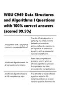 WGU C949 &vert; Data Structures and Algorithms I &vert; Questions with 100- correct answers &lpar;scored 99&period;9-&rpar;&period;