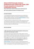 Illinois ICDVP Domestic Violence Professional Exam 2026 Study Guide &vert; 200&plus; Practice Questions & Answers for Certification Success