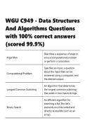 WGU C949 &vert; Data Structures And Algorithms &vert; Questions with 100- correct answers &vert; &lpar;scored 99&period;9-&rpar;&period;