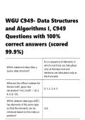 WGU C949 &vert; Data Structures And Algorithms 1 &vert; Questions with 100- correct answers &vert; &lpar;scored 99&period;9-&rpar;&period;