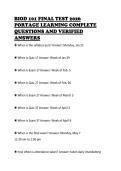 BIOD 101 FINAL TEST 2026 &NewLine;PORTAGE LEARNING COMPLETE &NewLine;QUESTIONS AND VERIFIED &NewLine;ANSWERS 