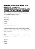 BIOD 101 FINAL TEST BANK 2026 &NewLine;PORTAGE LEARNING &NewLine;COMPREHENSIVE QUESTIONS AND &NewLine;ACCURATE SOLUTIONS VERIFIED