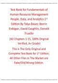 Test Bank Fundamentals of Human Resource Management People&comma; Data&comma; and Analytics 1st Edition By Talya Bauer&comma; Berrin Erdogan&comma; David Caughlin&comma; Donald Truxillo&NewLine;
