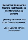 Mechanical Engineering &ndash; Machine Tool Operations and Manufacturing Systems&colon; Complete Study Guide PDF