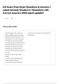 ILE Exam Prep Exam Questions & Answers &vert; Latest Already Graded A&plus; &vert;Questions with Correct Answers 2026 latest update&excl;&excl;