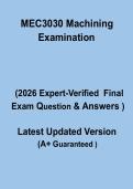 MEC3030 Machining Examination&colon; Complete Revision Notes & Practice Questions PDF