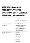 WGU C949 &vert; Essentials FREQUENTLY TESTED &vert;  QUESTIONS WITH CORRECT ANSWERS 