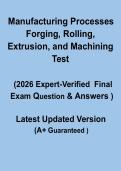 Manufacturing Processes &ndash; Forging&comma; Rolling&comma; Extrusion&comma; and Machining Test&colon; Complete Revision Guide PDF