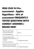WGU C949&vert;  V4 Pre-assessment &vert;  Applies Algorithms - 40- of assessment  &vert; FREQUENTLY TESTED QUESTIONS With Answers