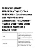 WGU C949 &vert; &lpar;MOST IMPORTANT QUIZ&rpar; &vert; C949 WGU C949 - Data Structures and Algorithms Pre-Assessment &vert;questions and answers