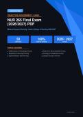 NUR 265 Medical-Surgical Nursing Final Exam PDF Actual Exam 2026&sol;2027 &ndash; Complete Exam-Style Questions & Answers &vert; 100&percnt; Certified Verified &ndash; Pass Guaranteed &ndash; A&plus; Graded
