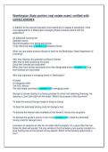 Washington State portion &lpar;real estate exam&rpar; verified with &NewLine;correct answers 