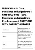 WGU C949 v5 &vert; Data Structures and Algorithms I &vert;  C949 WGU  &vert; C949 - Data Structures and Algorithms  &vert;  questions and answers