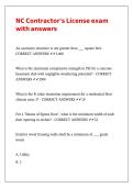 NC Contractor-s License exam with answers