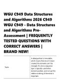 WGU C949 &vert; Data Structures and Algorithms 2026  &vert; C949 WGU C949 -  &vert;  Data Structures and Algorithms questions and answers