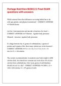 Portage Nutrition BIOD121 Final EXAM questions with answers