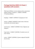 Portage Nutrition BIOD 121 Exam 2 questions with answers