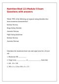 Nutrition Biod 121 Module 5 Exam Questions with answers