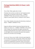 Portage Nutrition BIOD 121 Exam 1 with answers