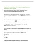 Nur Fundamentals Unit 1 Exam questions and answers&NewLine;Graded A&plus; latest update&NewLine;What six items make up the Shannon-Weaver Communication Model&quest; -&NewLine;Sender&comma; encoder&comma; channel&comma; decoder&comma; receiver&comma; and noise&period;&NewLine;Suggests communication is an engaged process where the 