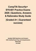 CompTIA Security&plus; SY0-601 Practice Exams 2026 &vert; Questions&comma; Answers & Rationales Study Guide