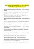 CEU- Human Trafficking Test with all Correct & 100&percnt; Verified Answers &vert;Guaranteed to Pass