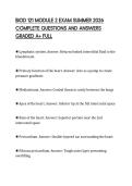 BIOD 121 MODULE 2 EXAM SUMMER 2026 &NewLine;COMPLETE QUESTIONS AND ANSWERS &NewLine;GRADED A&plus; FULL 