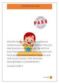NGN HESI Exit Exam 4 Questions and Correct &NewLine;Verified Answers &sol; HESI EXIT NGN Exam Prep &lpar;130 &NewLine;Ideal Questions and Answers for the HESI Exit &NewLine;Exam Prep&rpar;Questions and Correct Answers with &NewLine;Rationales&sol; Correctly Answered  Questions and &NewLine;100&percnt; Correct Answ