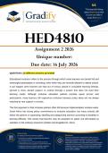HED4810 Assignment 2 &lpar;ANSWERS&rpar; 2026 - Due 16 July 2026