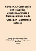 CompTIA A&plus; Certification &lpar;220-1102&rpar; 2026 &vert; Questions&comma; Answers & Rationales Study Guide