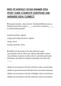 BIOD 121 MODULE 2 EXAM SUMMER 2026 &NewLine;STUDY GUIDE COMPLETE QUESTIONS AND &NewLine;ANSWERS 100&percnt; CORRECT