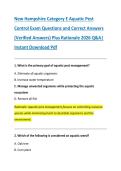 New Hampshire Category E Aquatic Pest &NewLine;Control Exam Questions and Correct Answers &NewLine;&lpar;Verified Answers&rpar; Plus Rationale 2026 Q&A&vert; &NewLine;Instant Download Pdf