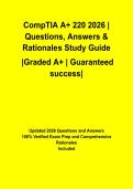 CompTIA A&plus; 220  2026 &vert; Questions&comma; Answers & Rationales Study Guide
