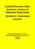 CompTIA Security&plus; 2026 &vert; Questions&comma; Answers & Rationales Study Guide