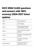 D413 WGU &vert; CLASS &vert; questions and answers  &vert; with 100- accuracy  &vert; &lpar;2026-2027 latest update&rpar;&period; 