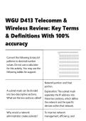 WGU D413 &vert; Telecomm & Wireless Review Key Terms & Definitions With 100- accuracy &vert;GUARANTEED PASS